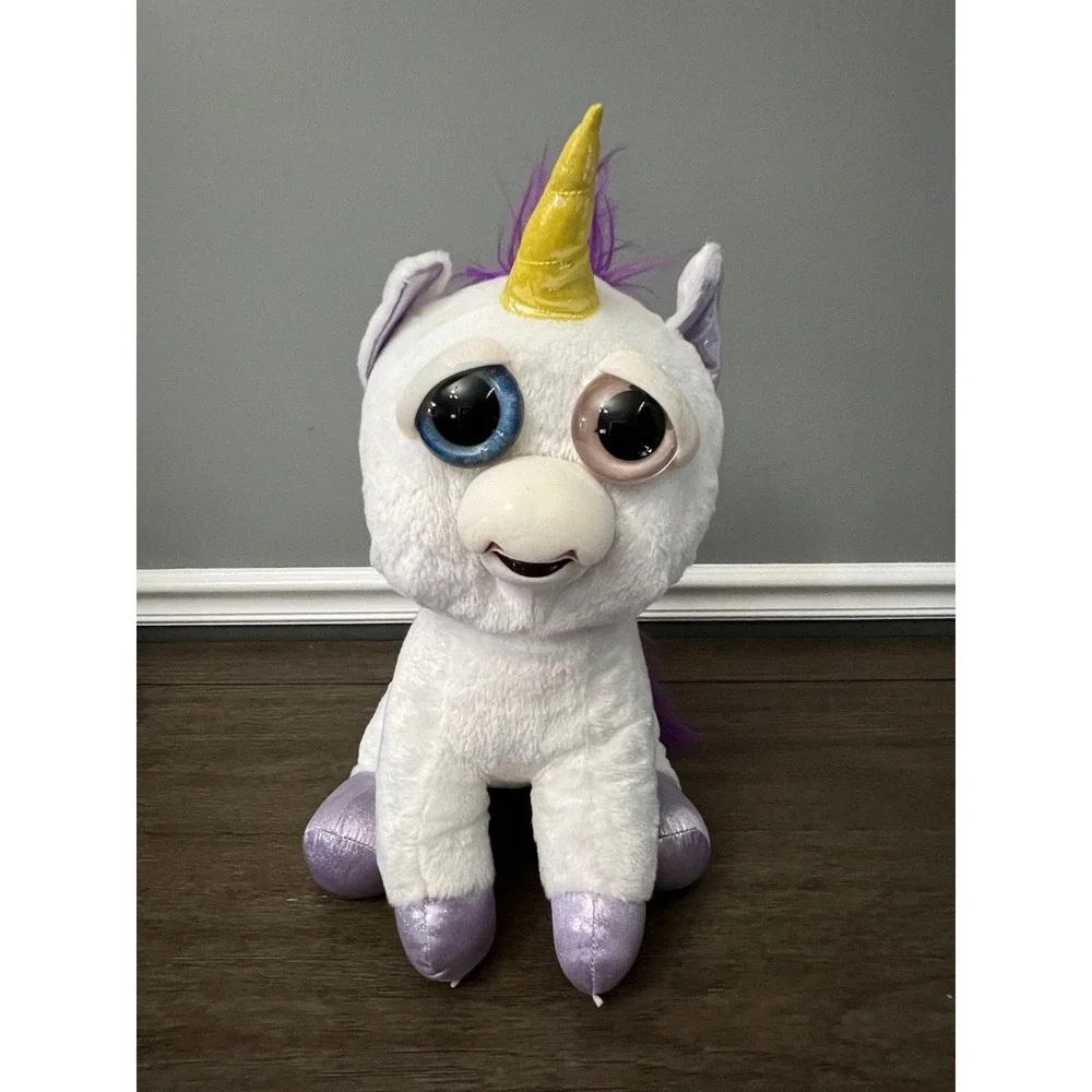 Feisty Pets Glenda Glitterpoop the Unicorn with Different Colored Eyes Plush